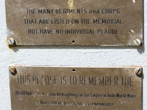 Plaque to remember the Indian troops who died fighting for the British Empire